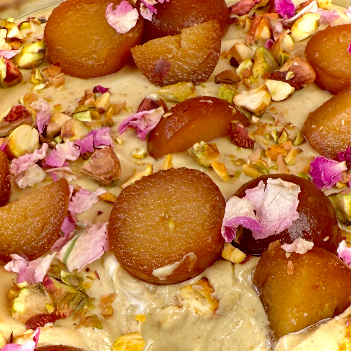 Gulab jamun pistachio tiffin cake