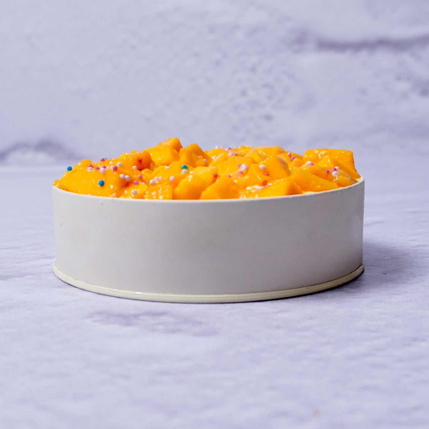 Alphonso mango and vanilla tiffin cake