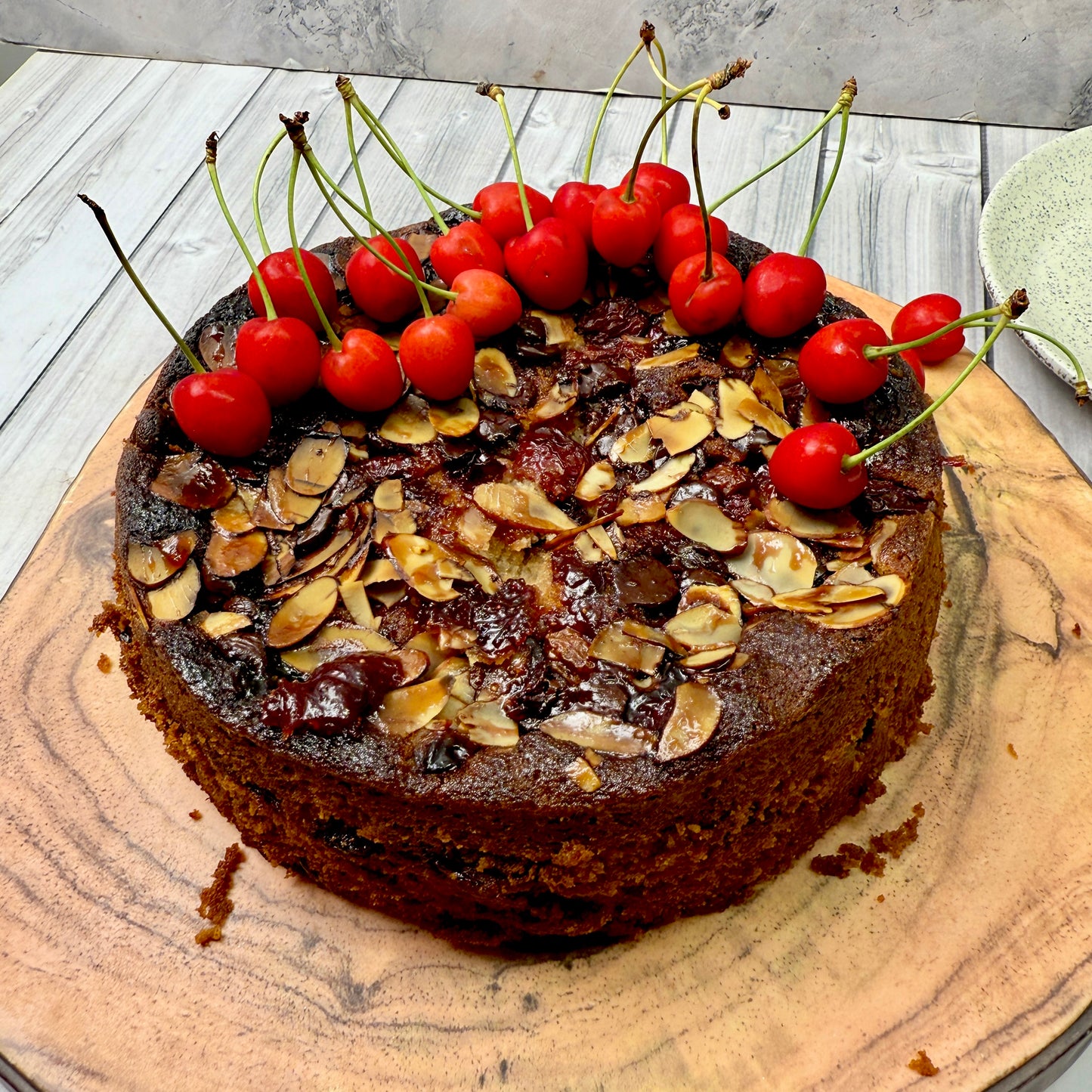 Cherry and almond chocolate loaf cake