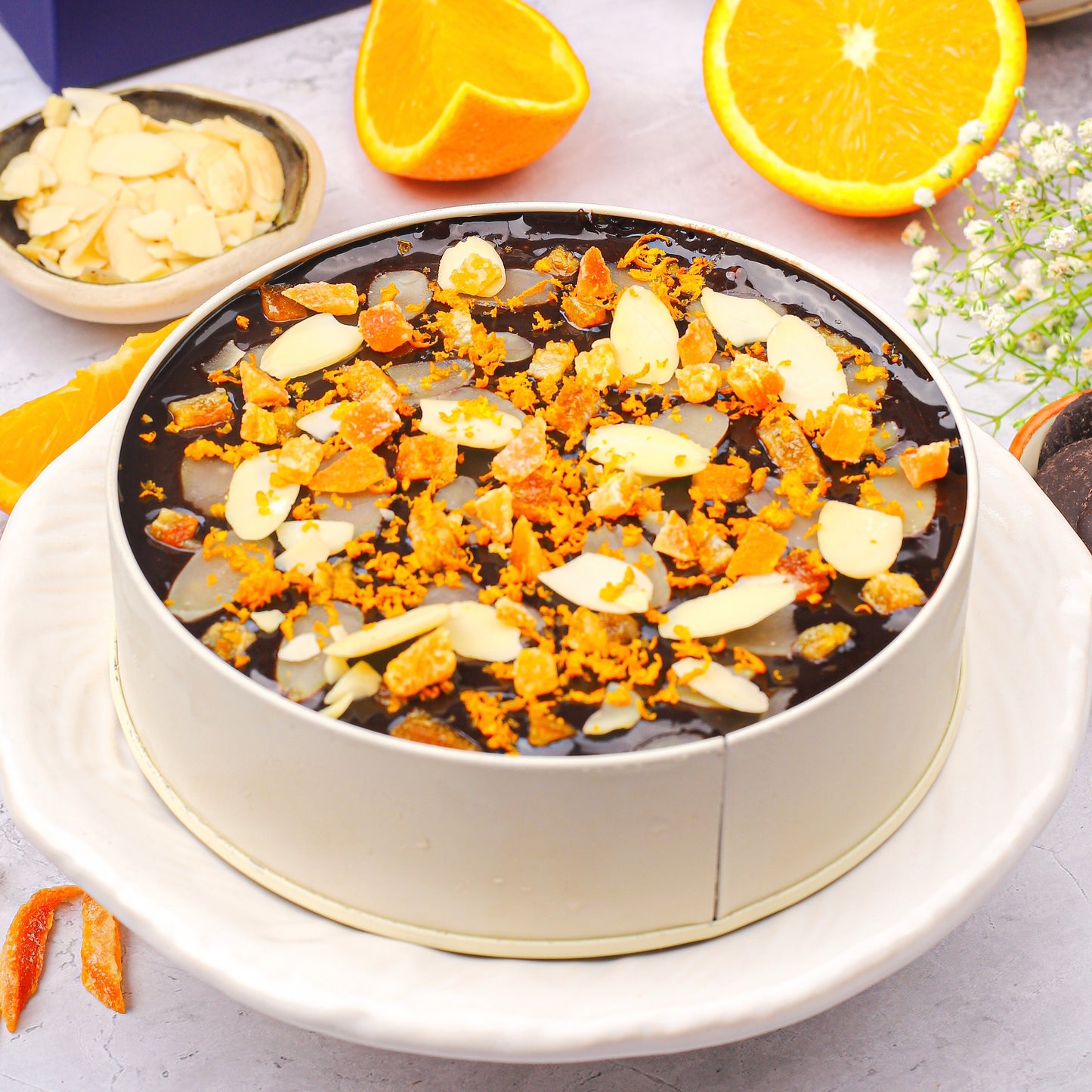 Valencia orange chocolate tiffin cake
