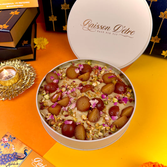 Gulab jamun pistachio tiffin cake