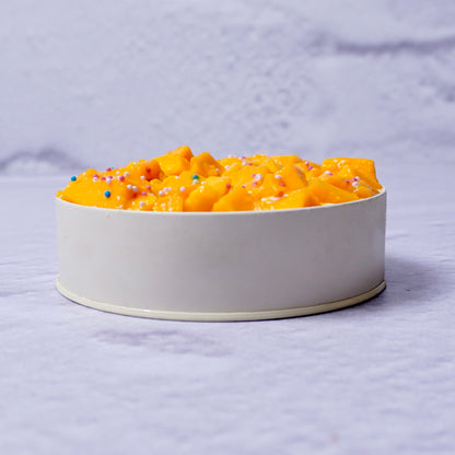 Alphonso mango and vanilla tiffin cake