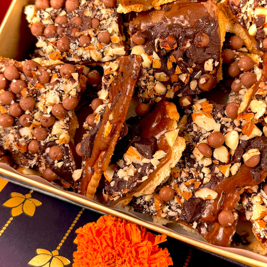 Butterscotch almond chocolate barks