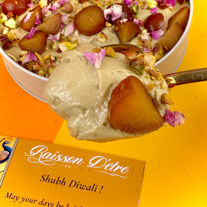 Gulab jamun pistachio tiffin cake
