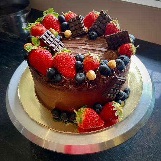Mixed berries chocolate tall layer cake