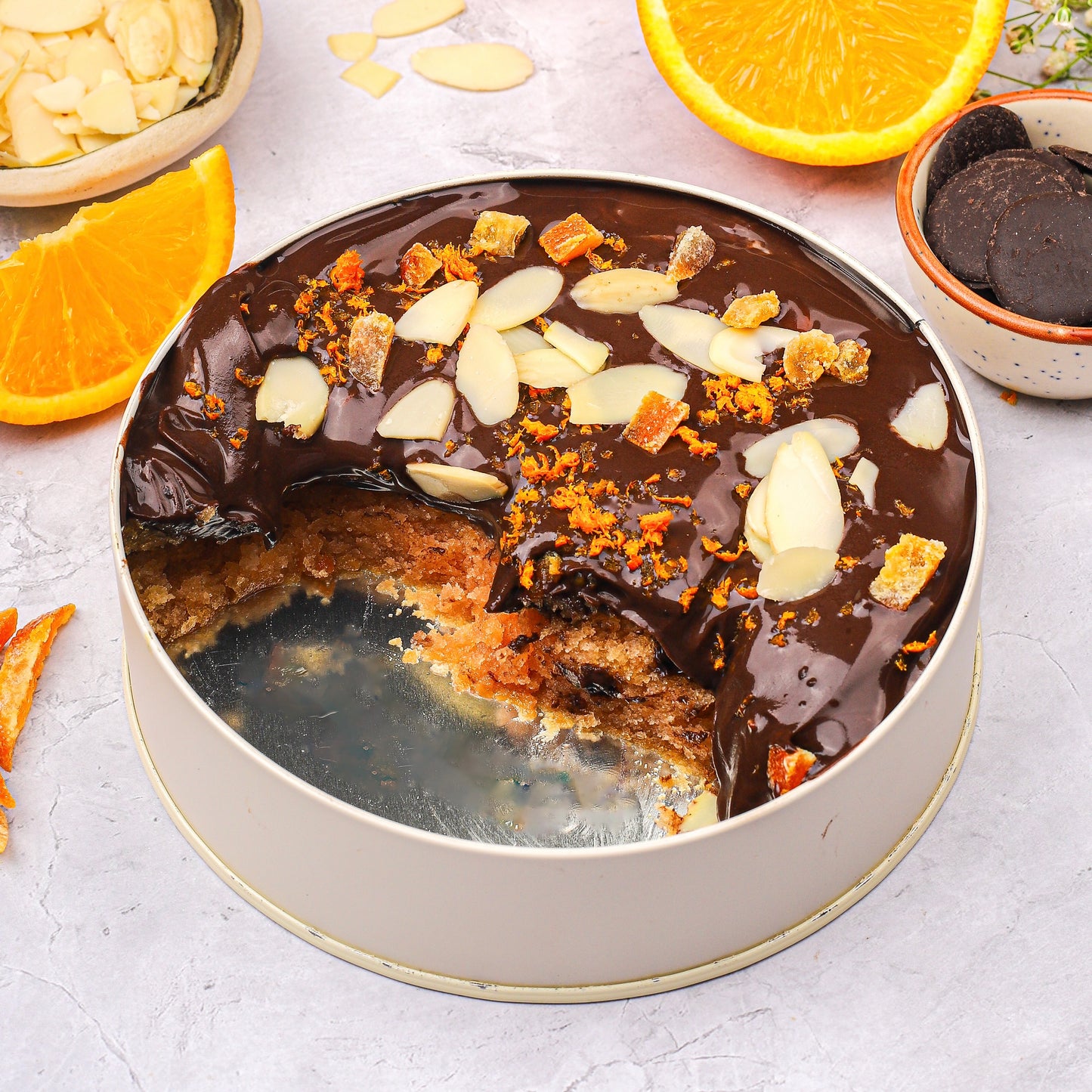 Valencia orange chocolate tiffin cake